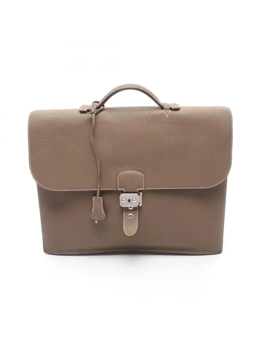 Hermes Business Bag Sac a Depeches 38 Etoupe Leather